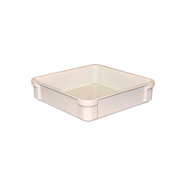 Mfg Tray Stackable Storage Tote, 14-3/8 in L x 14-3/8 in W x 3-1/2 in H, White, Fiberglass 8250085269 - main